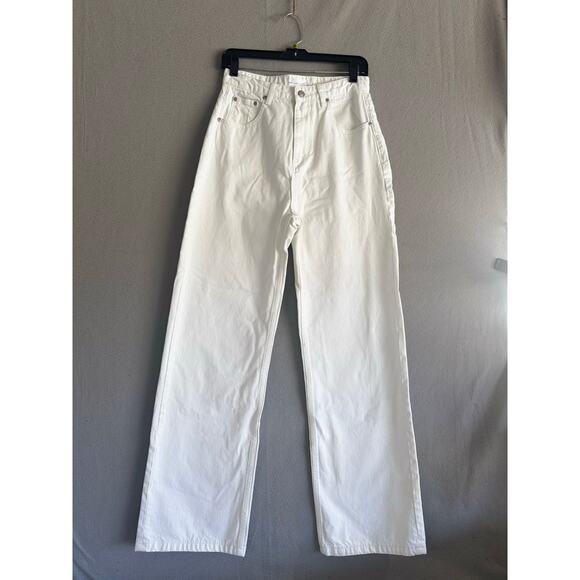 Grey lab Denim - Grey lab women white wide leg jeans/high waisted